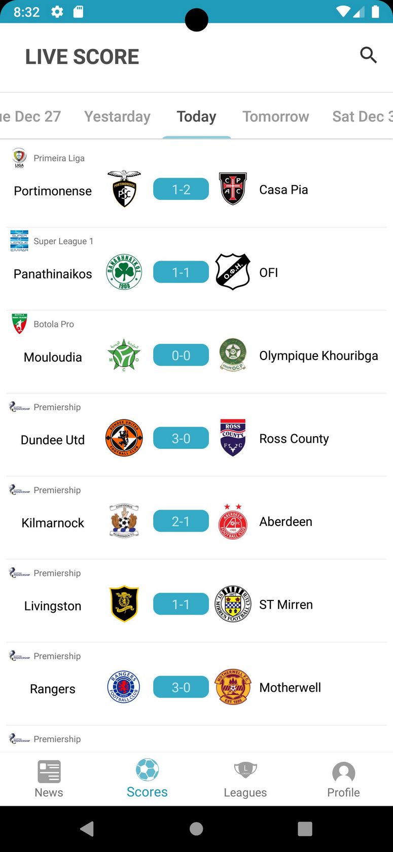 Livescores and Newest Football Outcomes Livescores and Newest Football Outcomes